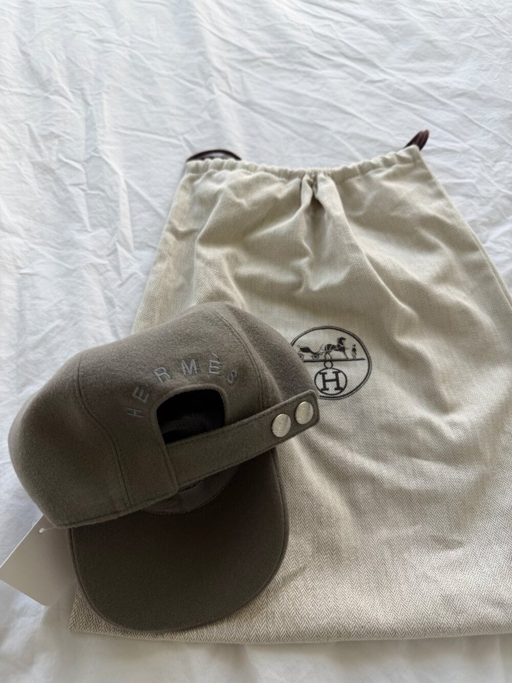 Hermes Cashmere Baseball Cap - Grey